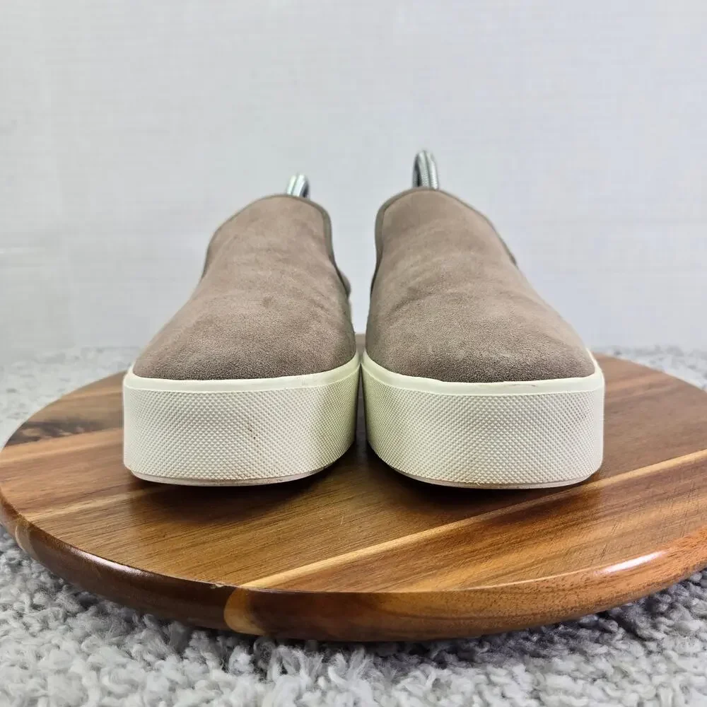 Vince Womens 9.5 Brendon B Brown Suede Slip On Platform Casual Lifestyle Sneaker